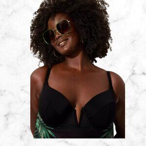 NWT | LANE BRYANT Balconette Underwire Tankini Top Sunset Palm 42C